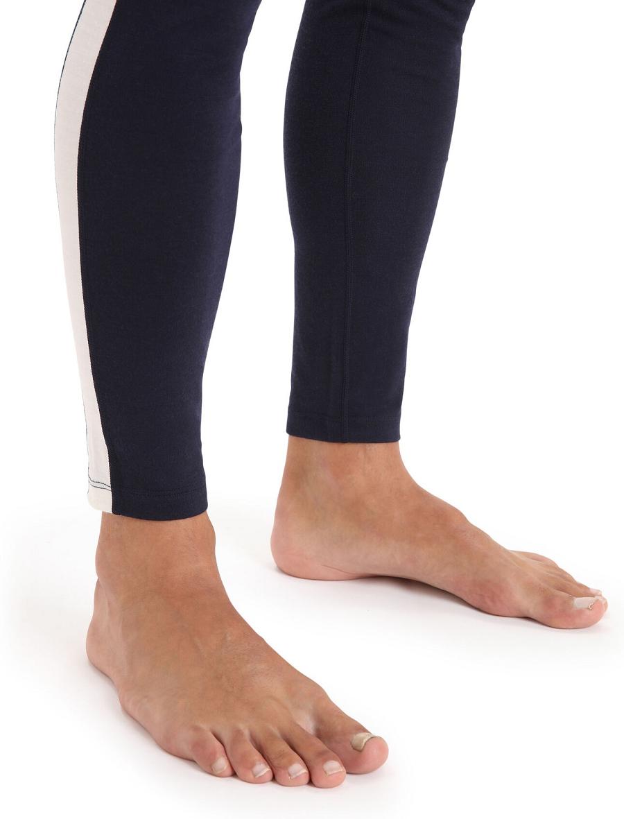 Icebreaker Merino 200 Sonebula Thermal Férfi Leggings Sötétkék Fehér | HU 1128YXFU